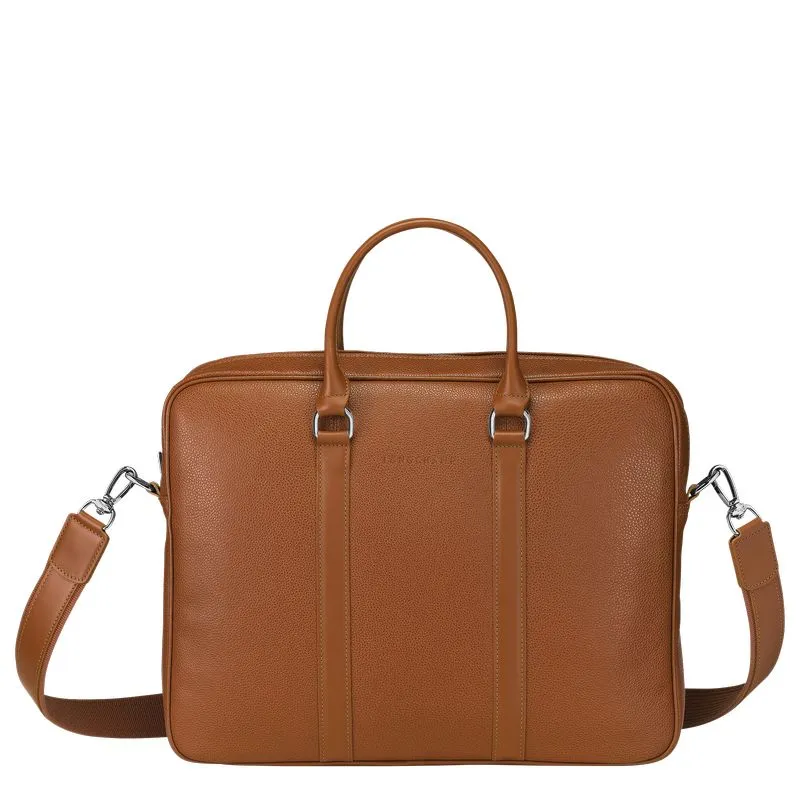 Le Foulonné S Briefcase Caramel - Leather
