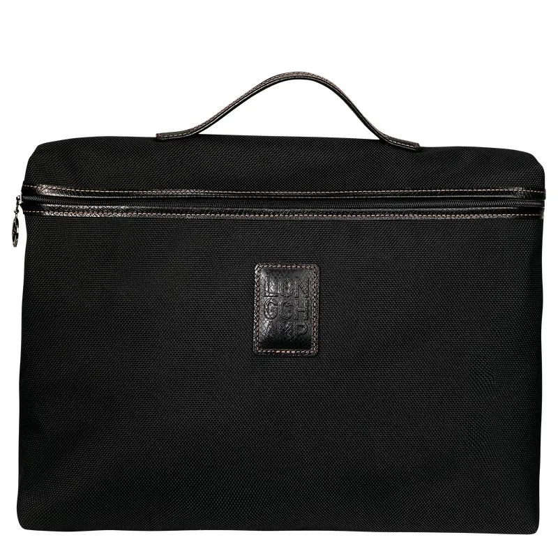 Boxford S Briefcase Black - Recycled canvas