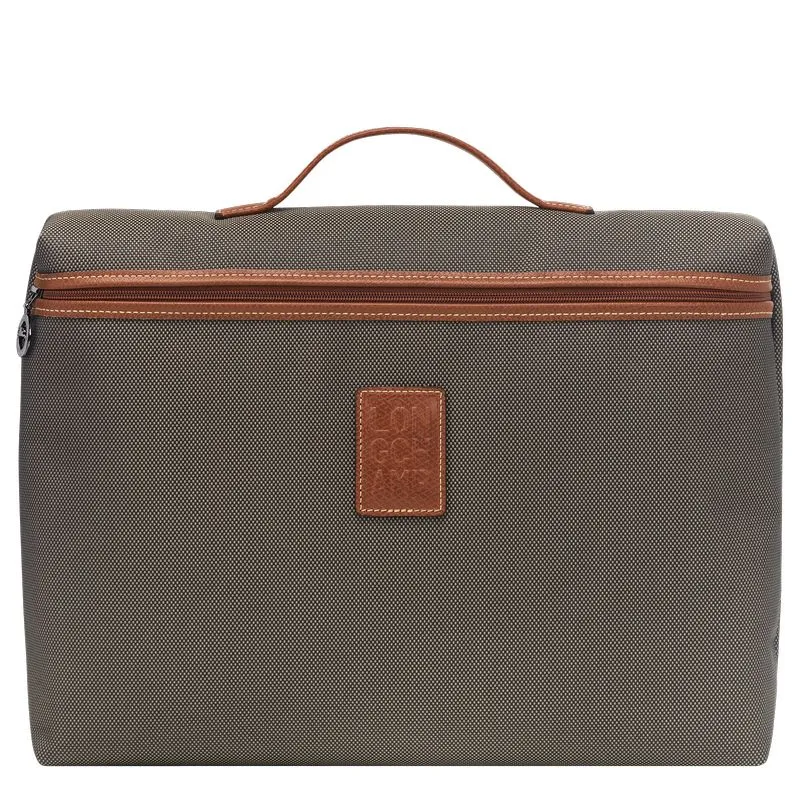 Boxford S Briefcase Brown - Recycled canvas