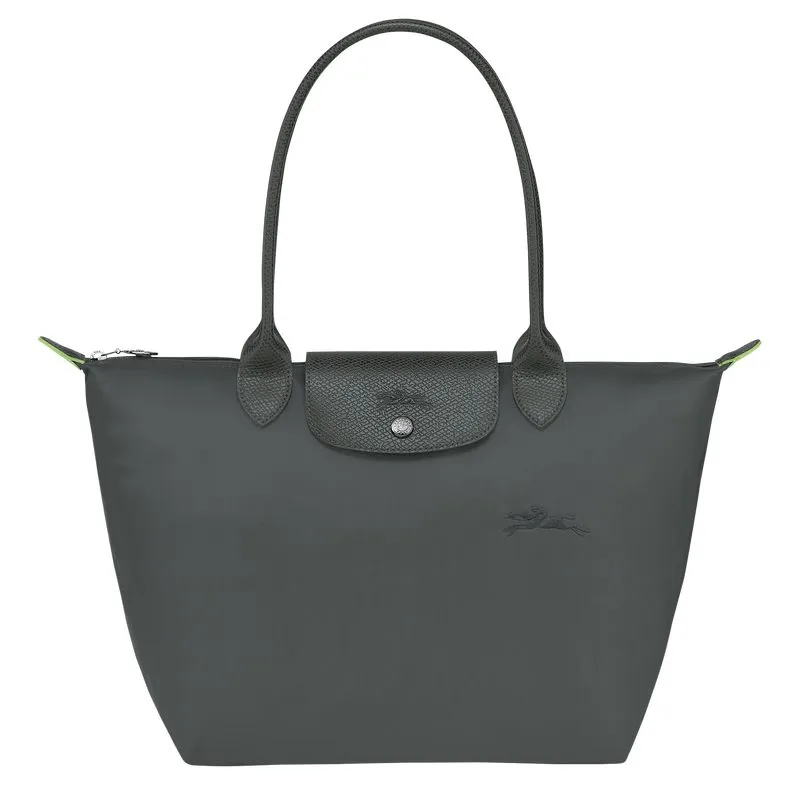 Le Pliage Green M Tote bag Graphite - Recycled canvas