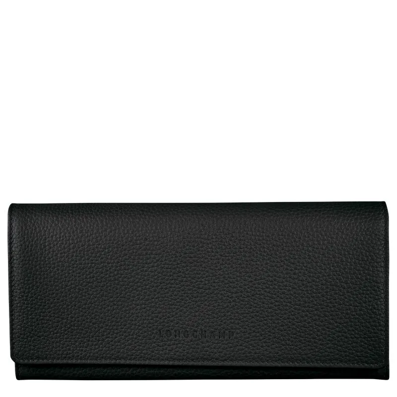 Le Foulonné Continental wallet Black - Leather
