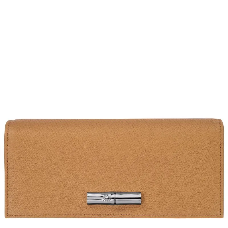 Le Roseau Flap wallet Walnut - Leather