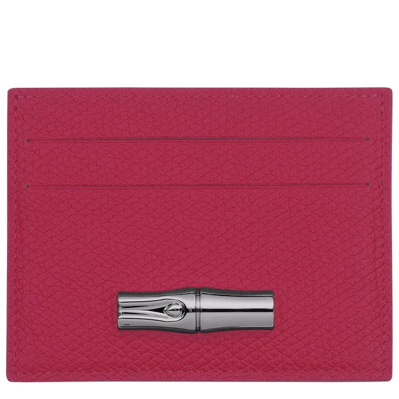 Le Roseau Card holder Beetroot - Leather