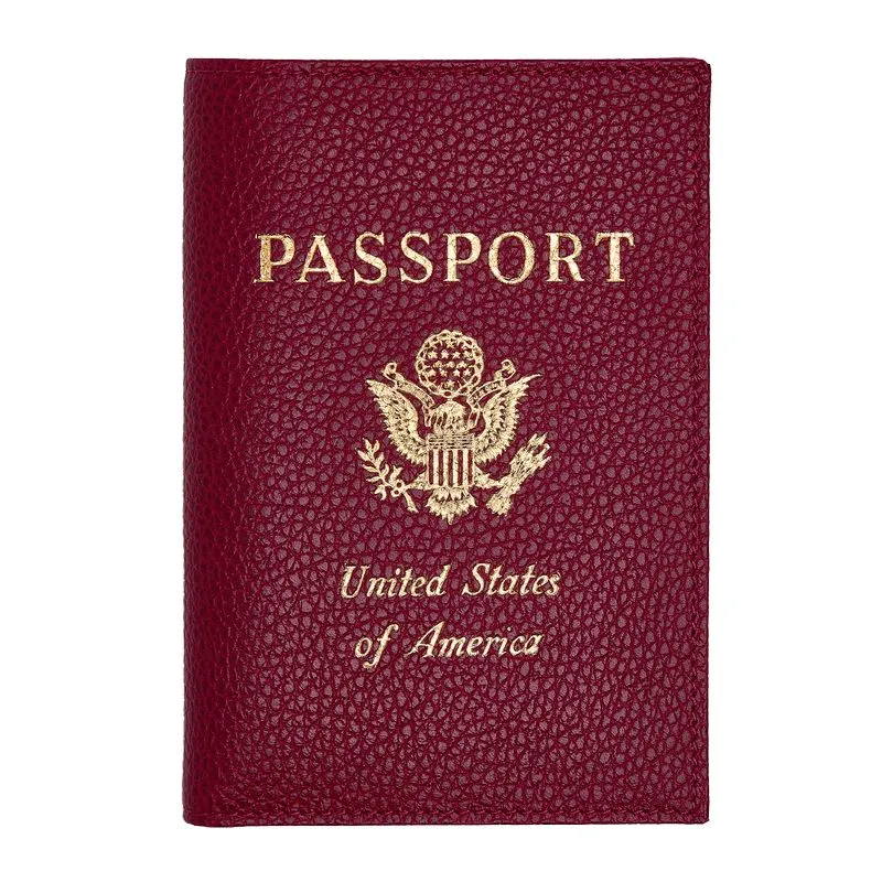 Le Foulonné Passport cover Beetroot - Leather