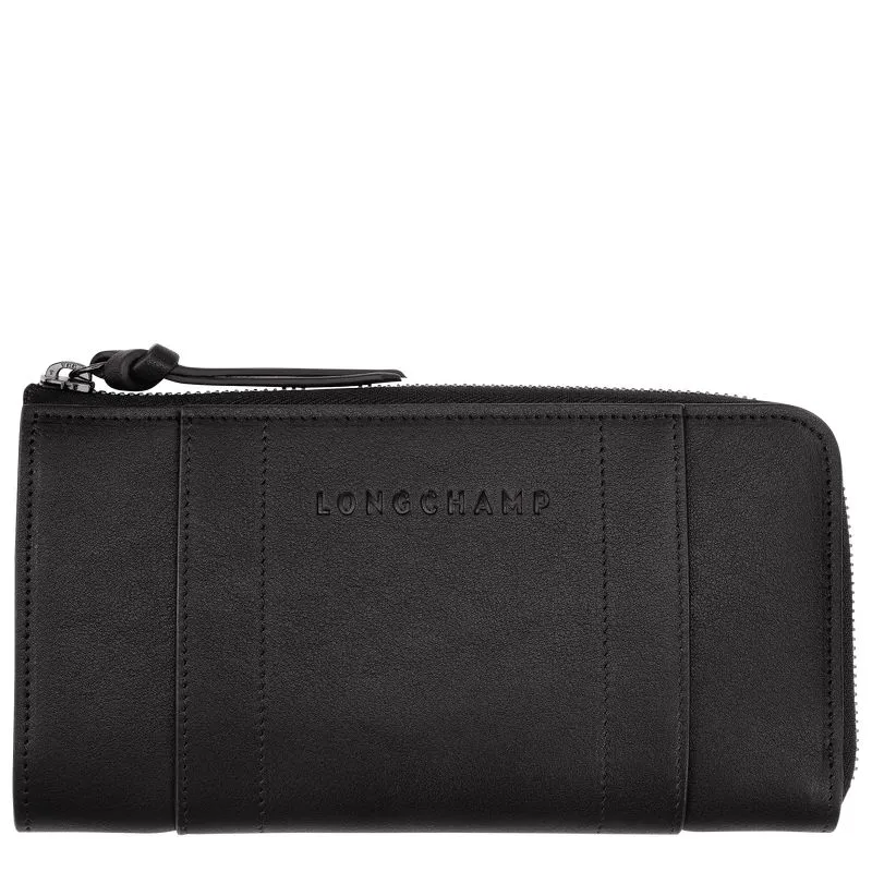 Longchamp 3D Zip around wallet Black - Leather