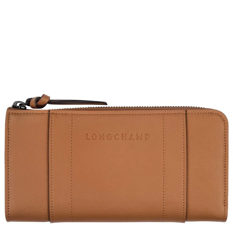 Longchamp 3D Zip around wallet Natural - Leather