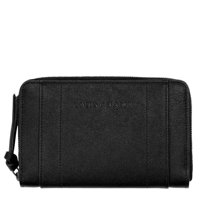 Longchamp 3D Wallet Black - Leather