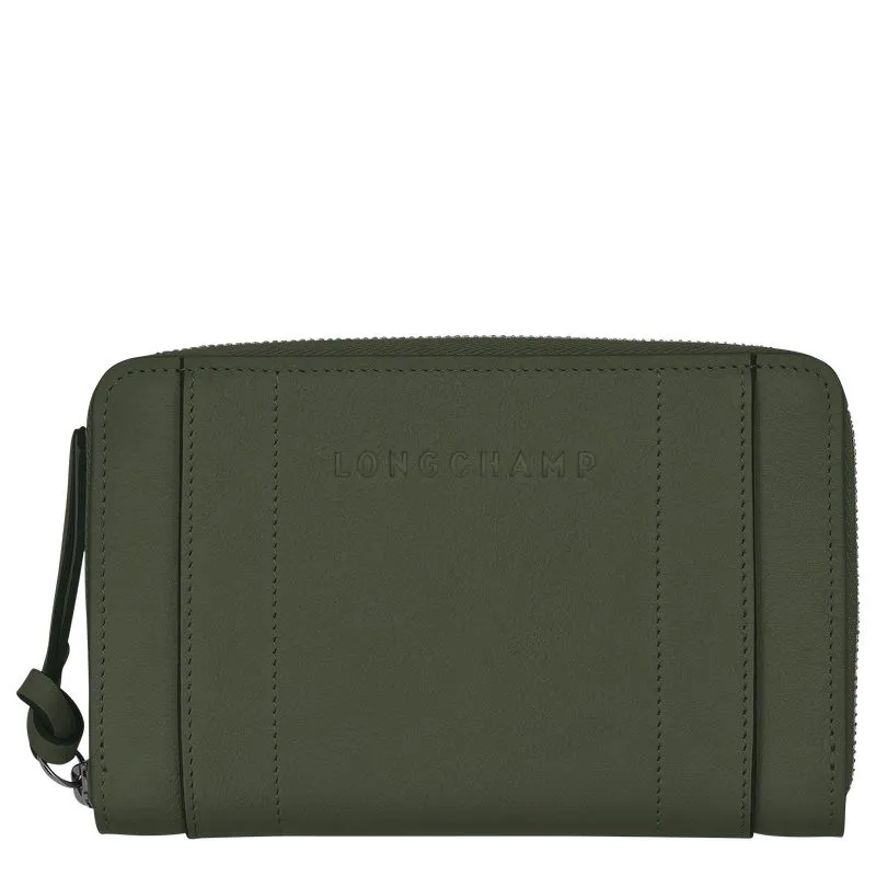 Longchamp 3D Wallet Khaki - Leather
