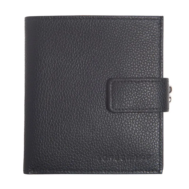 Le Foulonné Compact wallet Black - Leather