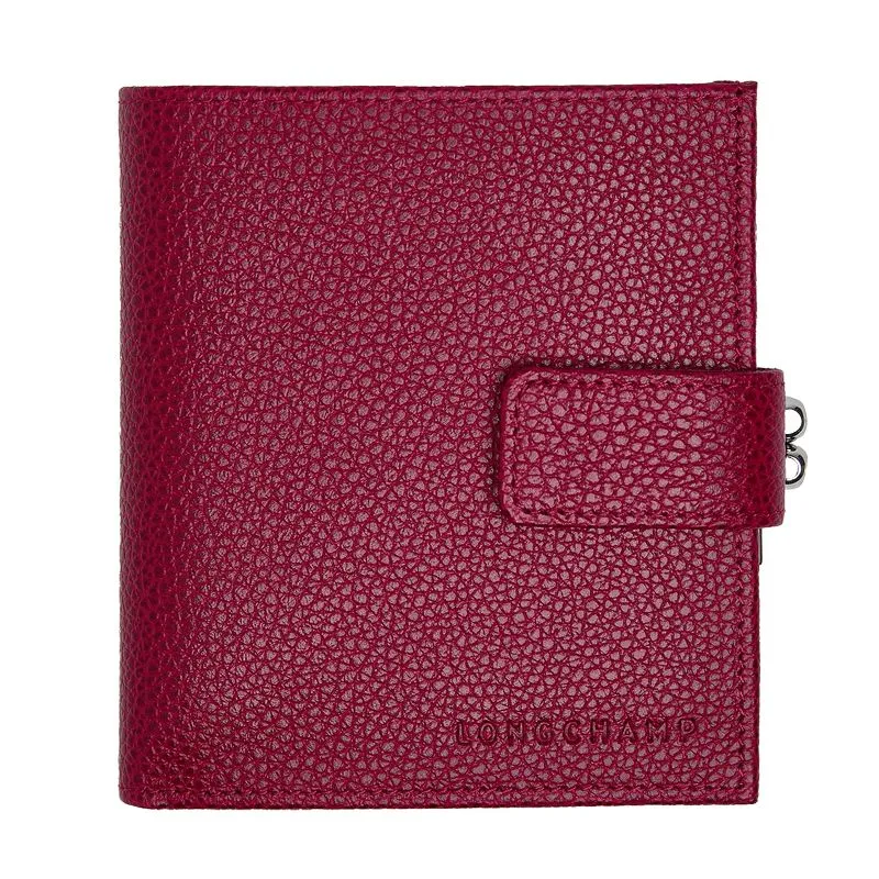 Le Foulonné Compact wallet Beetroot - Leather