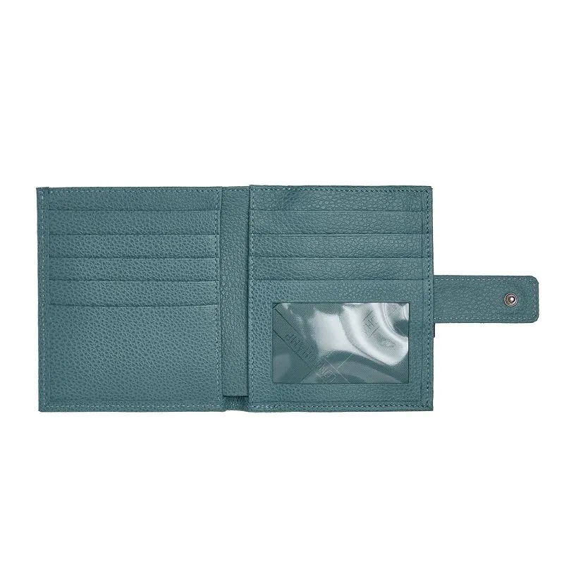 Le Foulonné Compact wallet Eucalyptus - Leather